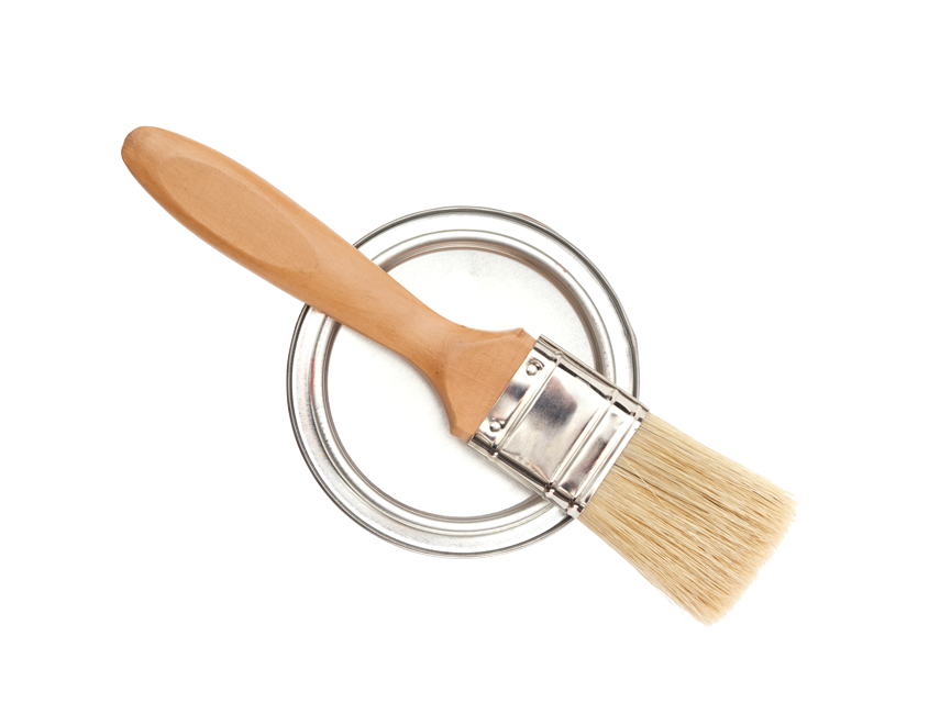 pinceau et pot de peinture pour la décoration intérieure